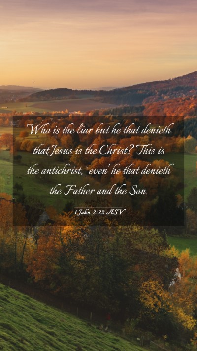 Picture 03 - 1 John 2:22 ASV Mobile Phone Wallpaper - Who is the liar but he that denieth that Jesus is - Mobile Bible Verse Wallpaper