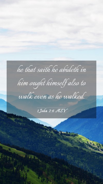 Picture 03 - 1 John 2:6 ASV Mobile Phone Wallpaper - he that saith he abideth in him ought himself - Mobile Bible Verse Wallpaper