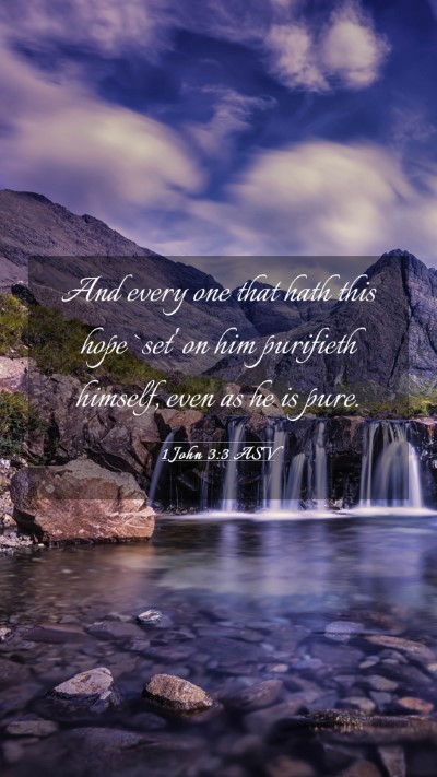 Picture 03 - 1 John 3:3 ASV Mobile Phone Wallpaper - And every one that hath this hope `set' on him - Mobile Bible Verse Wallpaper