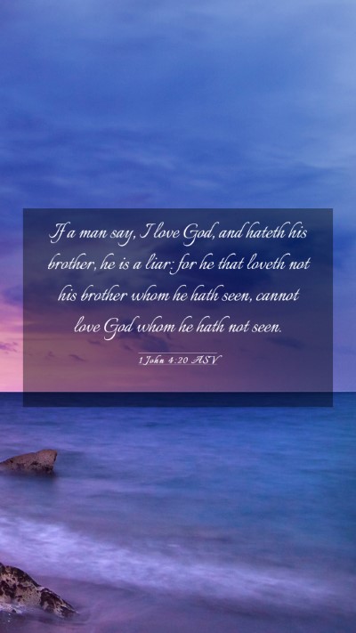 Picture 03 - 1 John 4:20 ASV Mobile Phone Wallpaper - If a man say, I love God, and hateth his brother, - Mobile Bible Verse Wallpaper