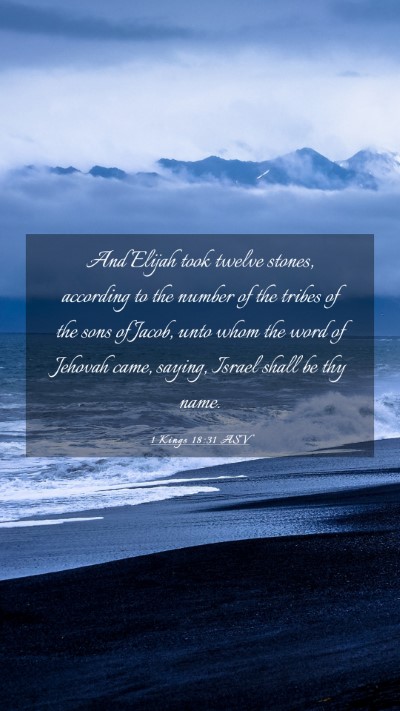 Picture 03 - 1 Kings 18:31 ASV Mobile Phone Wallpaper - And Elijah took twelve stones, according to the - Mobile Bible Verse Wallpaper