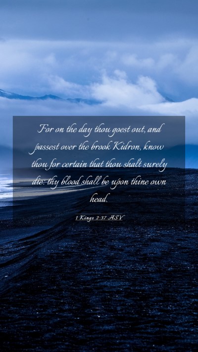 Picture 03 - 1 Kings 2:37 ASV Mobile Phone Wallpaper - For on the day thou goest out, and passest over - Mobile Bible Verse Wallpaper