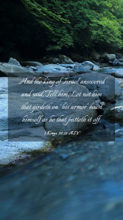 Picture 03 - 1 Kings 20:11 ASV Mobile Phone Wallpaper - And the king of Israel answered and said, Tell - Mobile Bible Verse Wallpaper