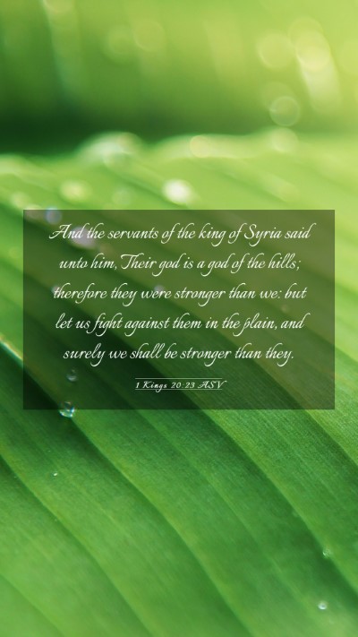 Picture 03 - 1 Kings 20:23 ASV Mobile Phone Wallpaper - And the servants of the king of Syria said unto - Mobile Bible Verse Wallpaper