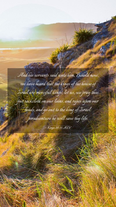 Picture 03 - 1 Kings 20:31 ASV Mobile Phone Wallpaper - And his servants said unto him, Behold now, we - Mobile Bible Verse Wallpaper