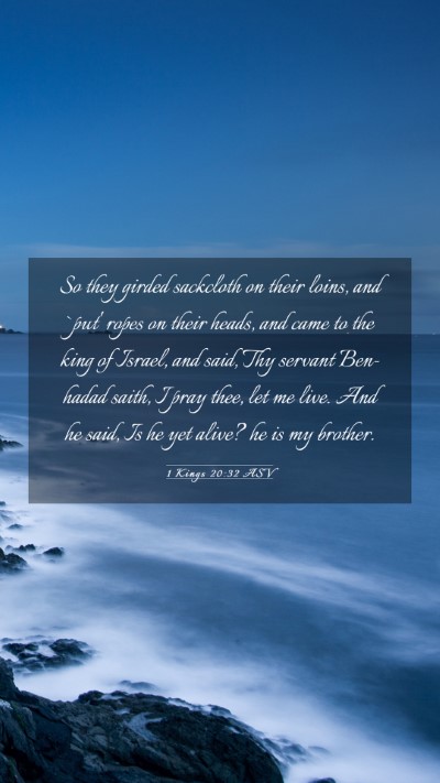 Picture 03 - 1 Kings 20:32 ASV Mobile Phone Wallpaper - So they girded sackcloth on their loins, and - Mobile Bible Verse Wallpaper