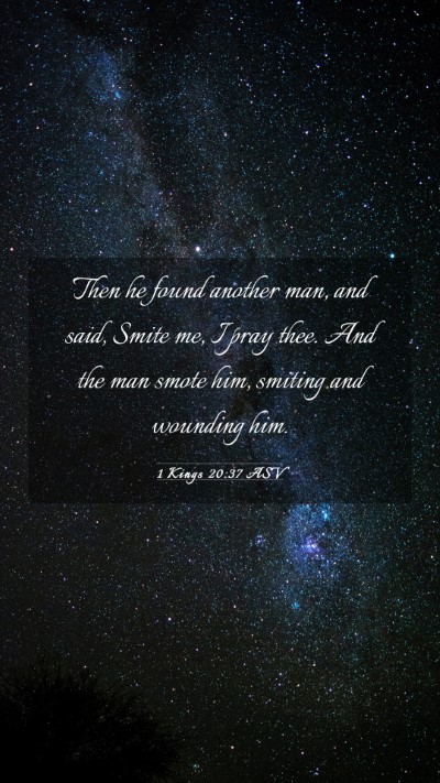 Picture 03 - 1 Kings 20:37 ASV Mobile Phone Wallpaper - Then he found another man, and said, Smite me, I - Mobile Bible Verse Wallpaper