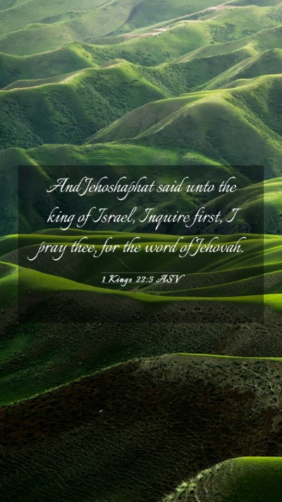 Picture 03 - 1 Kings 22:5 ASV Mobile Phone Wallpaper - And Jehoshaphat said unto the king of Israel, - Mobile Bible Verse Wallpaper