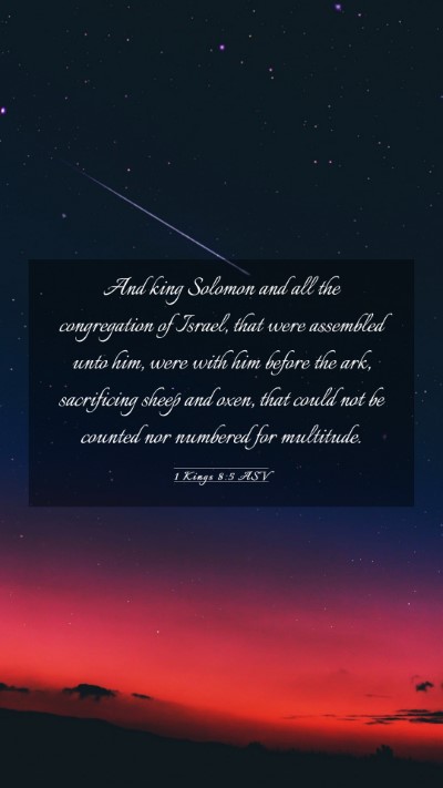 Picture 03 - 1 Kings 8:5 ASV Mobile Phone Wallpaper - And king Solomon and all the congregation of - Mobile Bible Verse Wallpaper