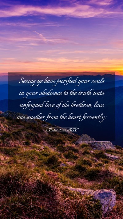 Picture 03 - 1 Peter 1:22 ASV Mobile Phone Wallpaper - Seeing ye have purified your souls in your - Mobile Bible Verse Wallpaper