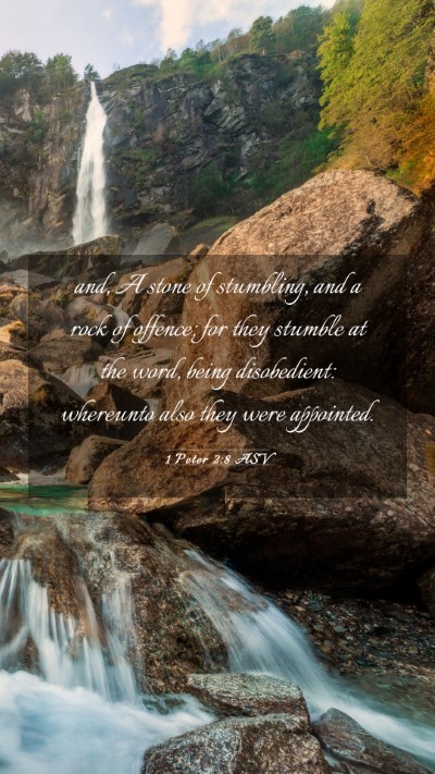 Picture 03 - 1 Peter 2:8 ASV Mobile Phone Wallpaper - and, A stone of stumbling, and a rock of offence; - Mobile Bible Verse Wallpaper