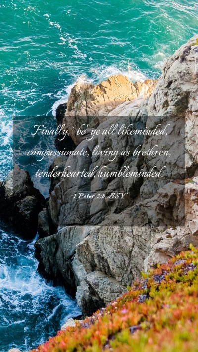 Picture 03 - 1 Peter 3:8 ASV Mobile Phone Wallpaper - Finally, `be' ye all likeminded, compassionate, - Mobile Bible Verse Wallpaper