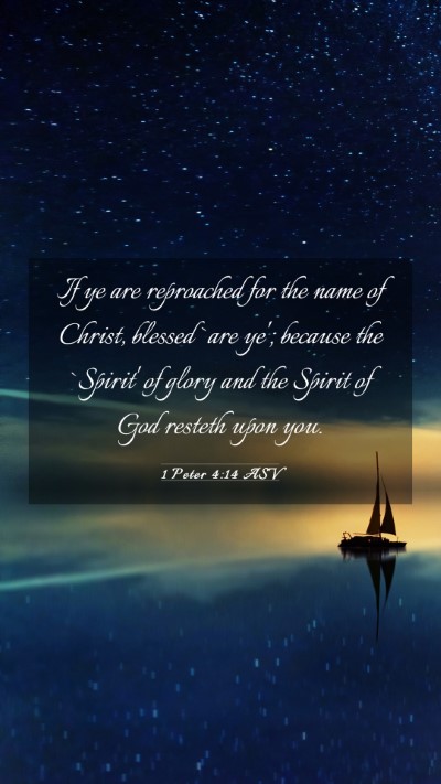 Picture 03 - 1 Peter 4:14 ASV Mobile Phone Wallpaper - If ye are reproached for the name of Christ, - Mobile Bible Verse Wallpaper