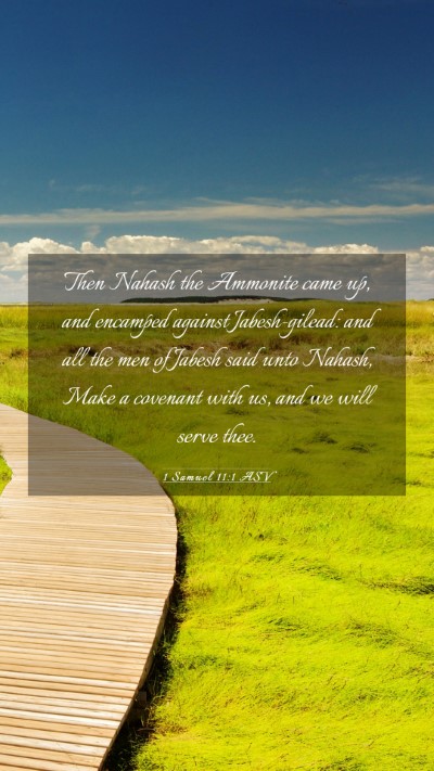 Picture 03 - 1 Samuel 11:1 ASV Mobile Phone Wallpaper - Then Nahash the Ammonite came up, and encamped - Mobile Bible Verse Wallpaper
