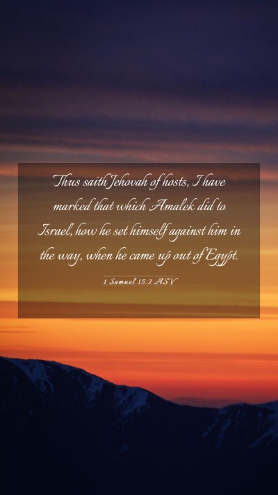Picture 03 - 1 Samuel 15:2 ASV Mobile Phone Wallpaper - Thus saith Jehovah of hosts, I have marked that - Mobile Bible Verse Wallpaper