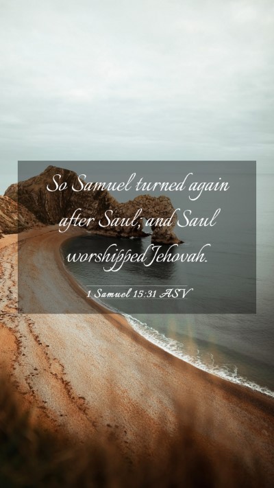 Picture 03 - 1 Samuel 15:31 ASV Mobile Phone Wallpaper - So Samuel turned again after Saul; and Saul - Mobile Bible Verse Wallpaper
