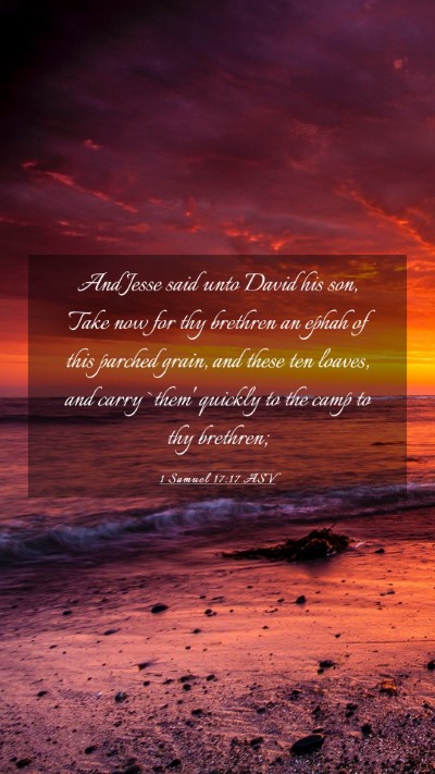 Picture 03 - 1 Samuel 17:17 ASV Mobile Phone Wallpaper - And Jesse said unto David his son, Take now for - Mobile Bible Verse Wallpaper