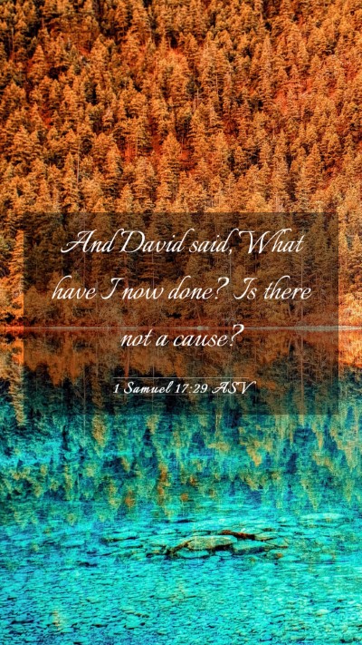 Picture 03 - 1 Samuel 17:29 ASV Mobile Phone Wallpaper - And David said, What have I now done? Is there - Mobile Bible Verse Wallpaper