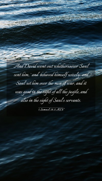 Picture 03 - 1 Samuel 18:5 ASV Mobile Phone Wallpaper - And David went out whithersoever Saul sent him, - Mobile Bible Verse Wallpaper