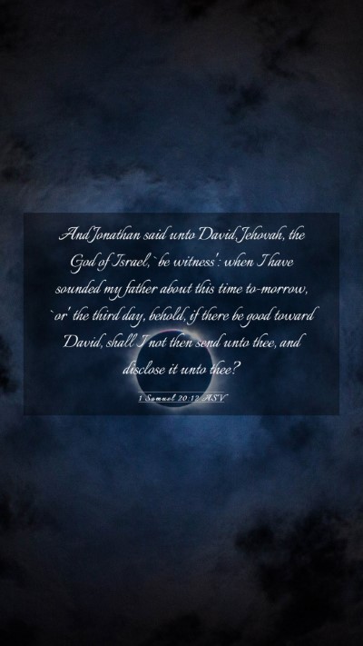 Picture 03 - 1 Samuel 20:12 ASV Mobile Phone Wallpaper - And Jonathan said unto David, Jehovah, the God of - Mobile Bible Verse Wallpaper