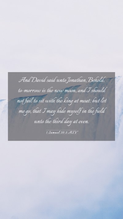 Picture 03 - 1 Samuel 20:5 ASV Mobile Phone Wallpaper - And David said unto Jonathan, Behold, to-morrow - Mobile Bible Verse Wallpaper
