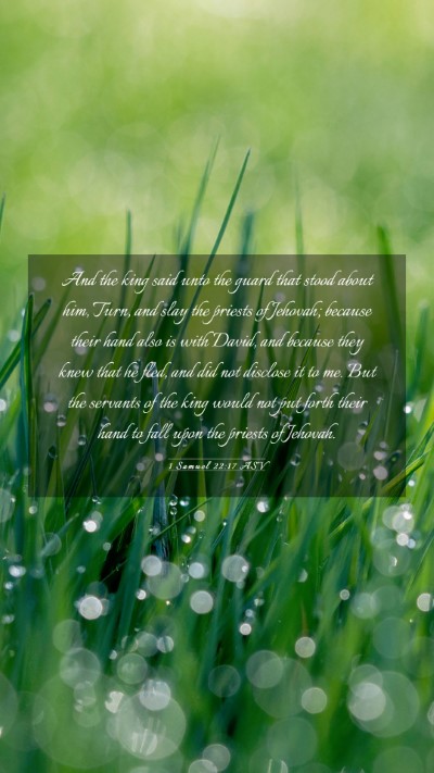 Picture 03 - 1 Samuel 22:17 ASV Mobile Phone Wallpaper - And the king said unto the guard that stood about - Mobile Bible Verse Wallpaper