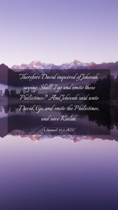 Picture 03 - 1 Samuel 23:2 ASV Mobile Phone Wallpaper - Therefore David inquired of Jehovah, saying, - Mobile Bible Verse Wallpaper
