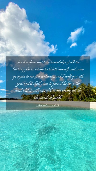 Picture 03 - 1 Samuel 23:23 ASV Mobile Phone Wallpaper - See therefore, and take knowledge of all the - Mobile Bible Verse Wallpaper