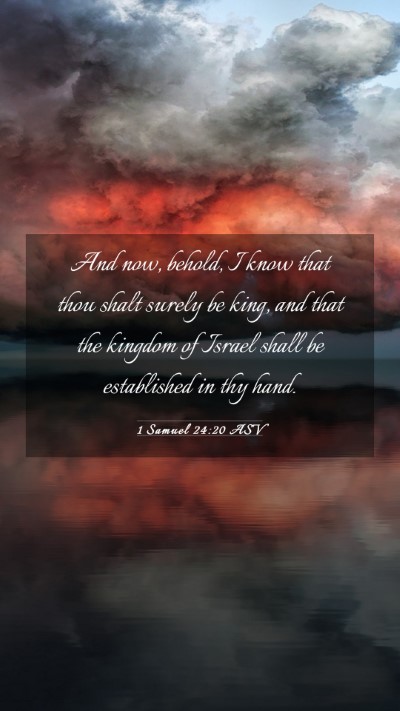 Picture 03 - 1 Samuel 24:20 ASV Mobile Phone Wallpaper - And now, behold, I know that thou shalt surely be - Mobile Bible Verse Wallpaper
