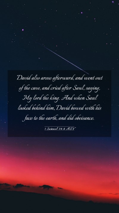 Picture 03 - 1 Samuel 24:8 ASV Mobile Phone Wallpaper - David also arose afterward, and went out of the - Mobile Bible Verse Wallpaper