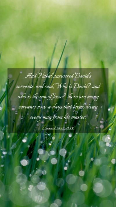 Picture 03 - 1 Samuel 25:10 ASV Mobile Phone Wallpaper - And Nabal answered David's servants, and said, - Mobile Bible Verse Wallpaper