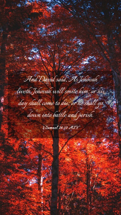 Picture 03 - 1 Samuel 26:10 ASV Mobile Phone Wallpaper - And David said, As Jehovah liveth, Jehovah will - Mobile Bible Verse Wallpaper