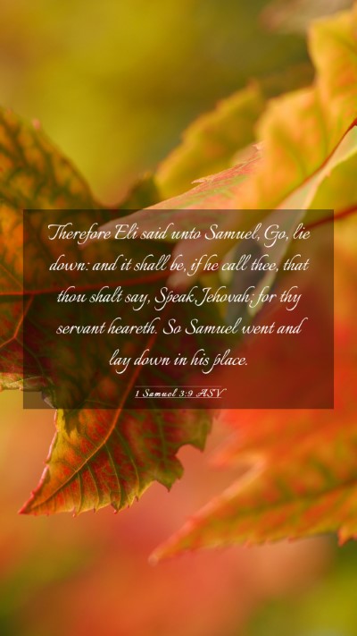 Picture 03 - 1 Samuel 3:9 ASV Mobile Phone Wallpaper - Therefore Eli said unto Samuel, Go, lie down: and - Mobile Bible Verse Wallpaper