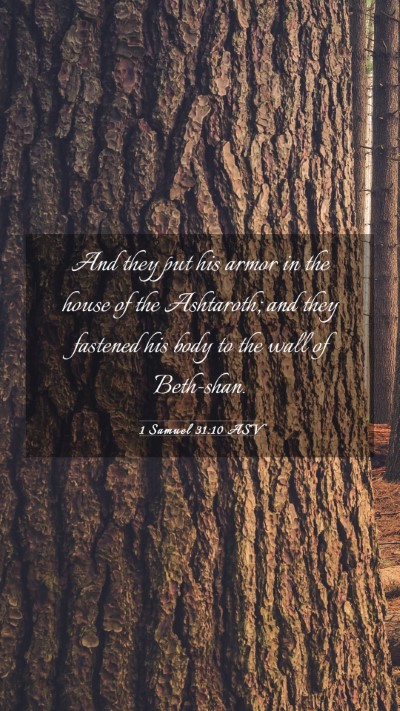 Picture 03 - 1 Samuel 31:10 ASV Mobile Phone Wallpaper - And they put his armor in the house of the - Mobile Bible Verse Wallpaper