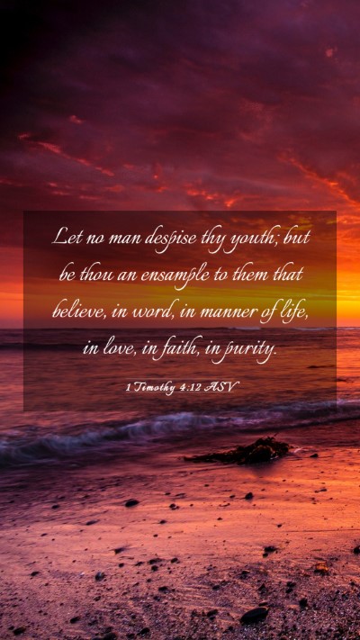 Picture 03 - 1 Timothy 4:12 ASV Mobile Phone Wallpaper - Let no man despise thy youth; but be thou an - Mobile Bible Verse Wallpaper