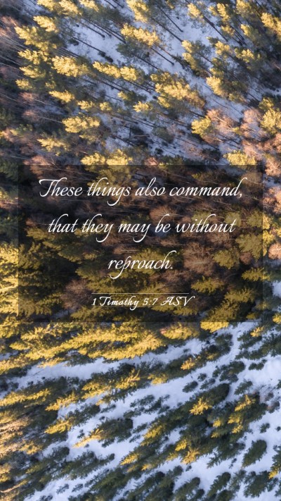 Picture 03 - 1 Timothy 5:7 ASV Mobile Phone Wallpaper - These things also command, that they may be - Mobile Bible Verse Wallpaper