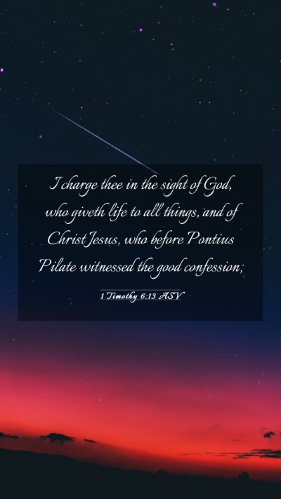 Picture 03 - 1 Timothy 6:13 ASV Mobile Phone Wallpaper - I charge thee in the sight of God, who giveth - Mobile Bible Verse Wallpaper