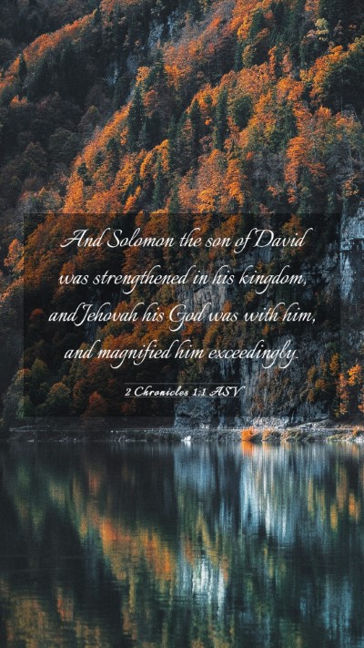 Picture 03 - 2 Chronicles 1:1 ASV Mobile Phone Wallpaper - And Solomon the son of David was strengthened in - Mobile Bible Verse Wallpaper