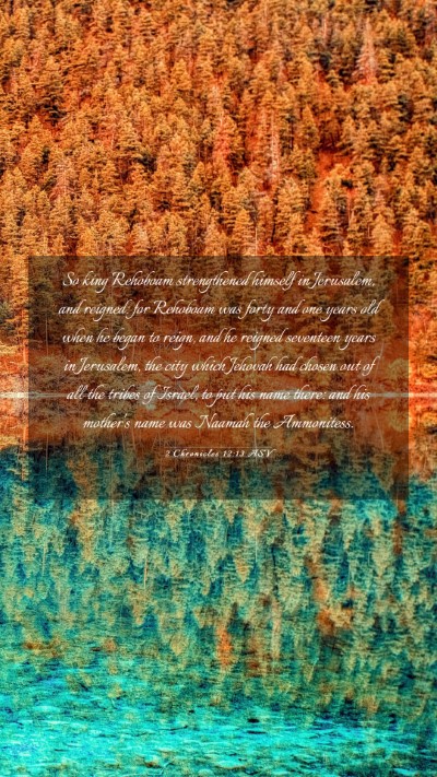 Picture 03 - 2 Chronicles 12:13 ASV Mobile Phone Wallpaper - So king Rehoboam strengthened himself in - Mobile Bible Verse Wallpaper