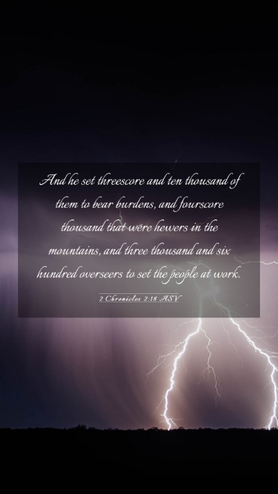 Picture 03 - 2 Chronicles 2:18 ASV Mobile Phone Wallpaper - And he set threescore and ten thousand of them to - Mobile Bible Verse Wallpaper