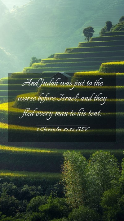 Picture 03 - 2 Chronicles 25:22 ASV Mobile Phone Wallpaper - And Judah was put to the worse before Israel; and - Mobile Bible Verse Wallpaper