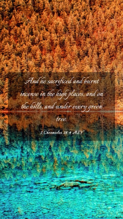 Picture 03 - 2 Chronicles 28:4 ASV Mobile Phone Wallpaper - And he sacrificed and burnt incense in the high - Mobile Bible Verse Wallpaper