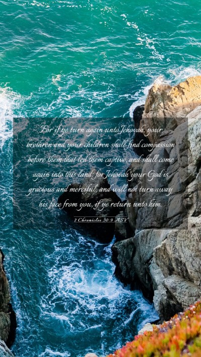 Picture 03 - 2 Chronicles 30:9 ASV Mobile Phone Wallpaper - For if ye turn again unto Jehovah, your brethren - Mobile Bible Verse Wallpaper