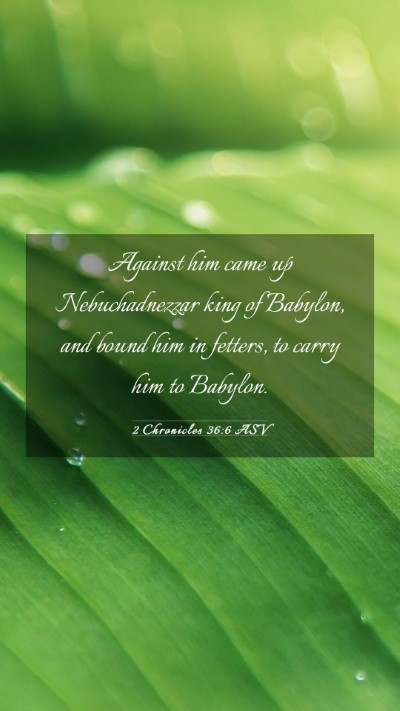 Picture 03 - 2 Chronicles 36:6 ASV Mobile Phone Wallpaper - Against him came up Nebuchadnezzar king of - Mobile Bible Verse Wallpaper