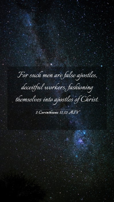 Picture 03 - 2 Corinthians 11:13 ASV Mobile Phone Wallpaper - For such men are false apostles, deceitful - Mobile Bible Verse Wallpaper