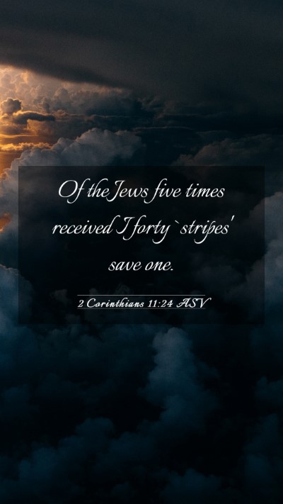 Picture 03 - 2 Corinthians 11:24 ASV Mobile Phone Wallpaper - Of the Jews five times received I forty `stripes' - Mobile Bible Verse Wallpaper