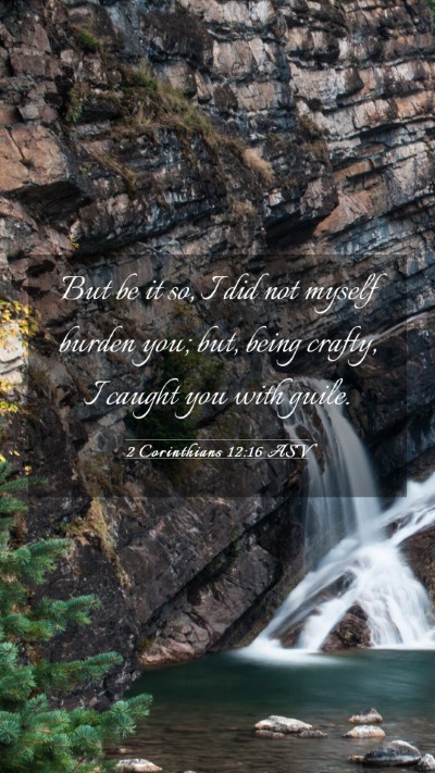 Picture 03 - 2 Corinthians 12:16 ASV Mobile Phone Wallpaper - But be it so, I did not myself burden you; but, - Mobile Bible Verse Wallpaper