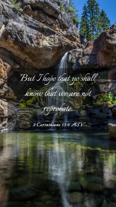 Picture 03 - 2 Corinthians 13:6 ASV Mobile Phone Wallpaper - But I hope that ye shall know that we are not - Mobile Bible Verse Wallpaper