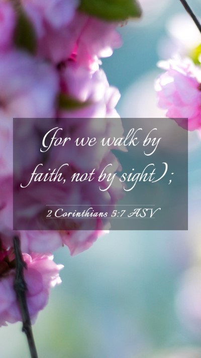 Picture 03 - 2 Corinthians 5:7 ASV Mobile Phone Wallpaper - (for we walk by faith, not by - Mobile Bible Verse Wallpaper