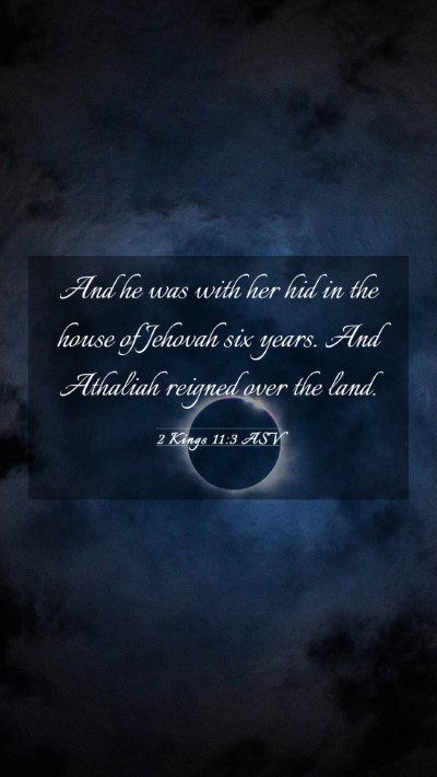 Picture 03 - 2 Kings 11:3 ASV Mobile Phone Wallpaper - And he was with her hid in the house of Jehovah - Mobile Bible Verse Wallpaper